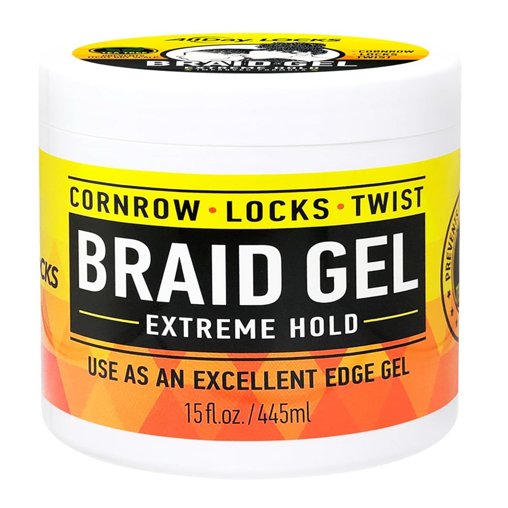 AllDay Locks Braid Gel Extreme Hold Long Lasting Braid Styling Gel 15Oz (445g)